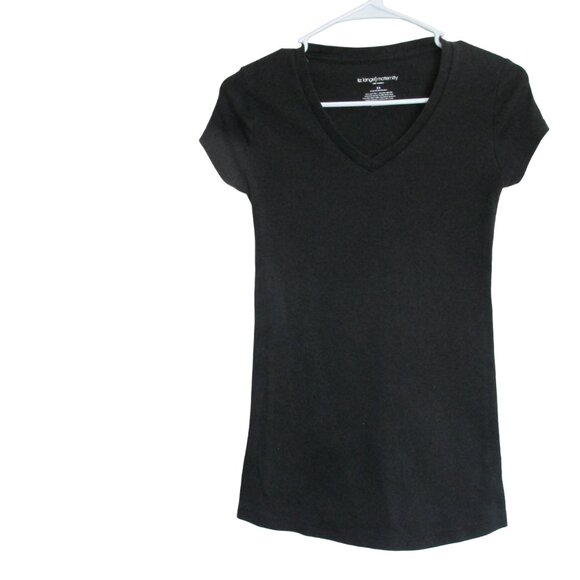 Liz Lange Tops - Liz Lange Maternity Pullover Shirt‎ Womens Size XS Black Short Sleeve V Neck Top